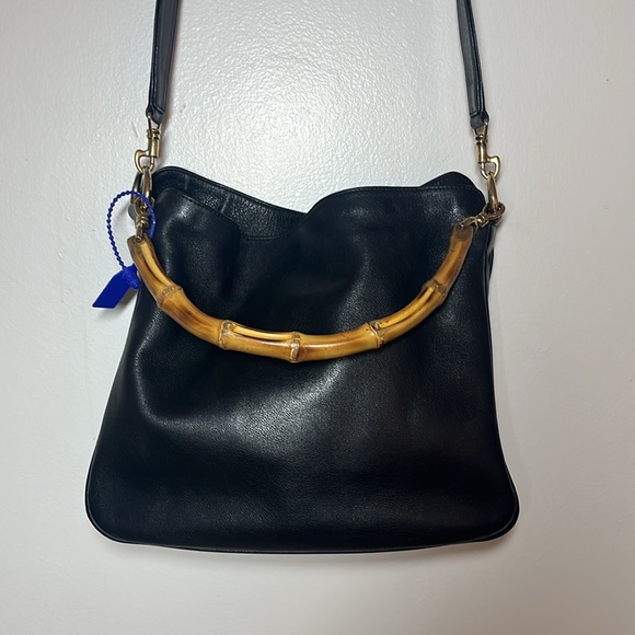 Gucci Lady Diana Two way purse Black w bamboo handles - Picture 2 of 13